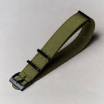 Premium Ribbed Fabric Watch Strap - Army Green PVD - The Strap Tailor