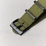 Premium Ribbed Fabric Watch Strap - Army Green PVD - The Strap Tailor