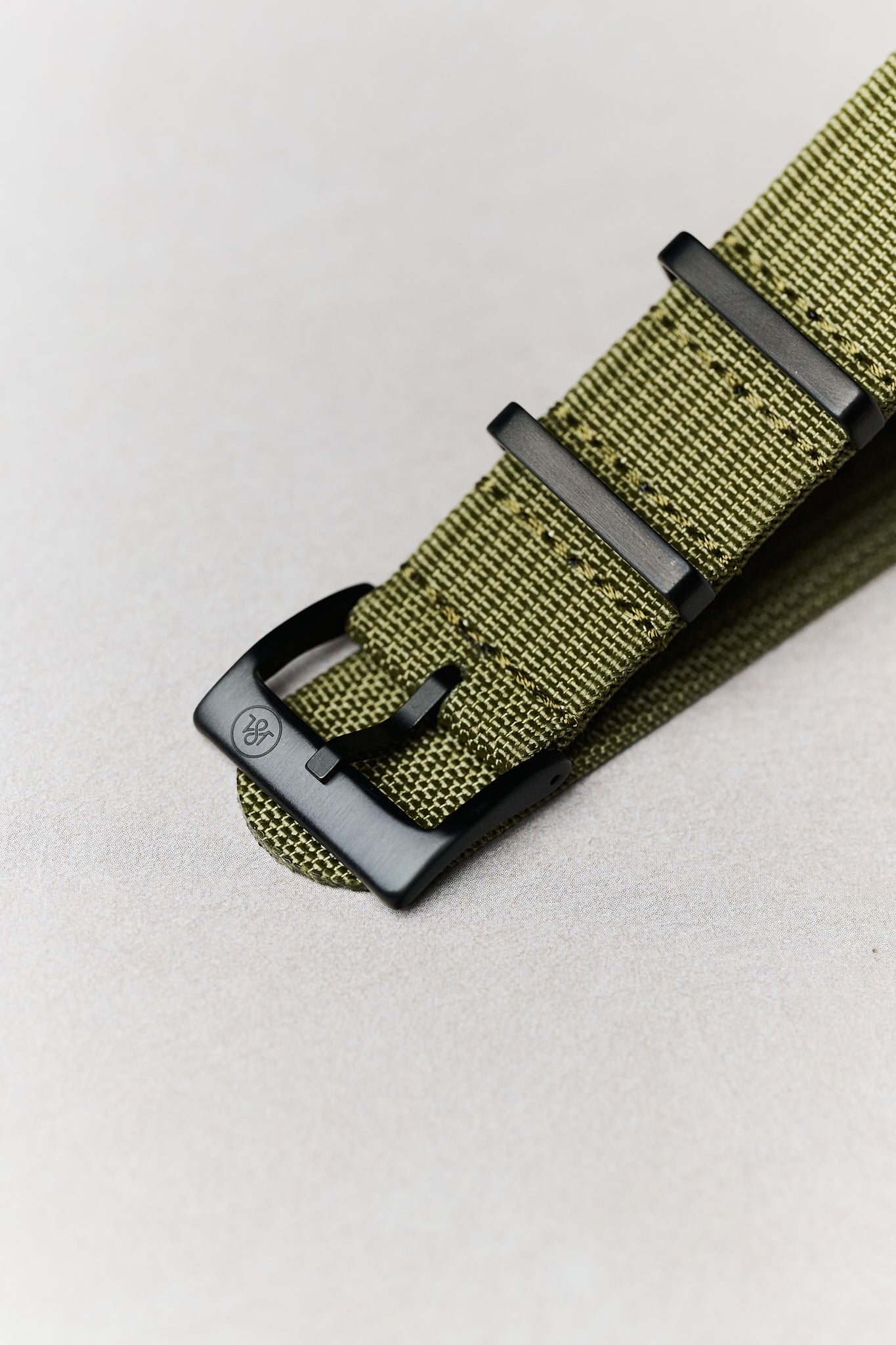 Premium Ribbed Fabric Watch Strap - Army Green PVD - The Strap Tailor