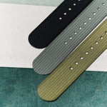 Premium Ribbed Fabric Watch Strap - Black PVD - The Strap Tailor