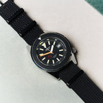Premium Ribbed Fabric Watch Strap - Black PVD - The Strap Tailor