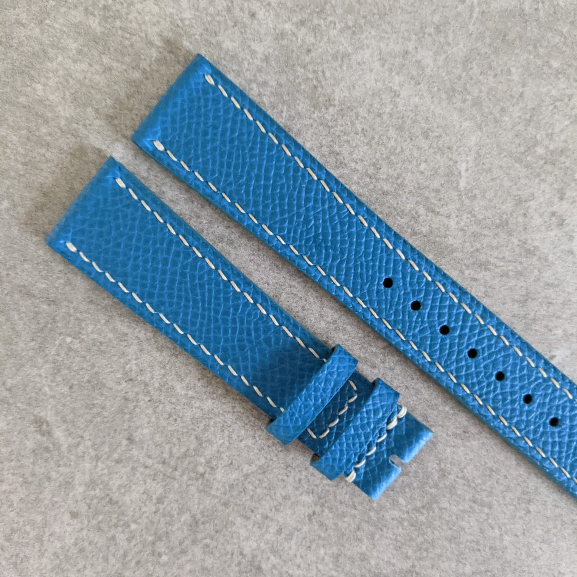 Epsom Calfskin Watch Strap - Baby Blue - The Strap Tailor