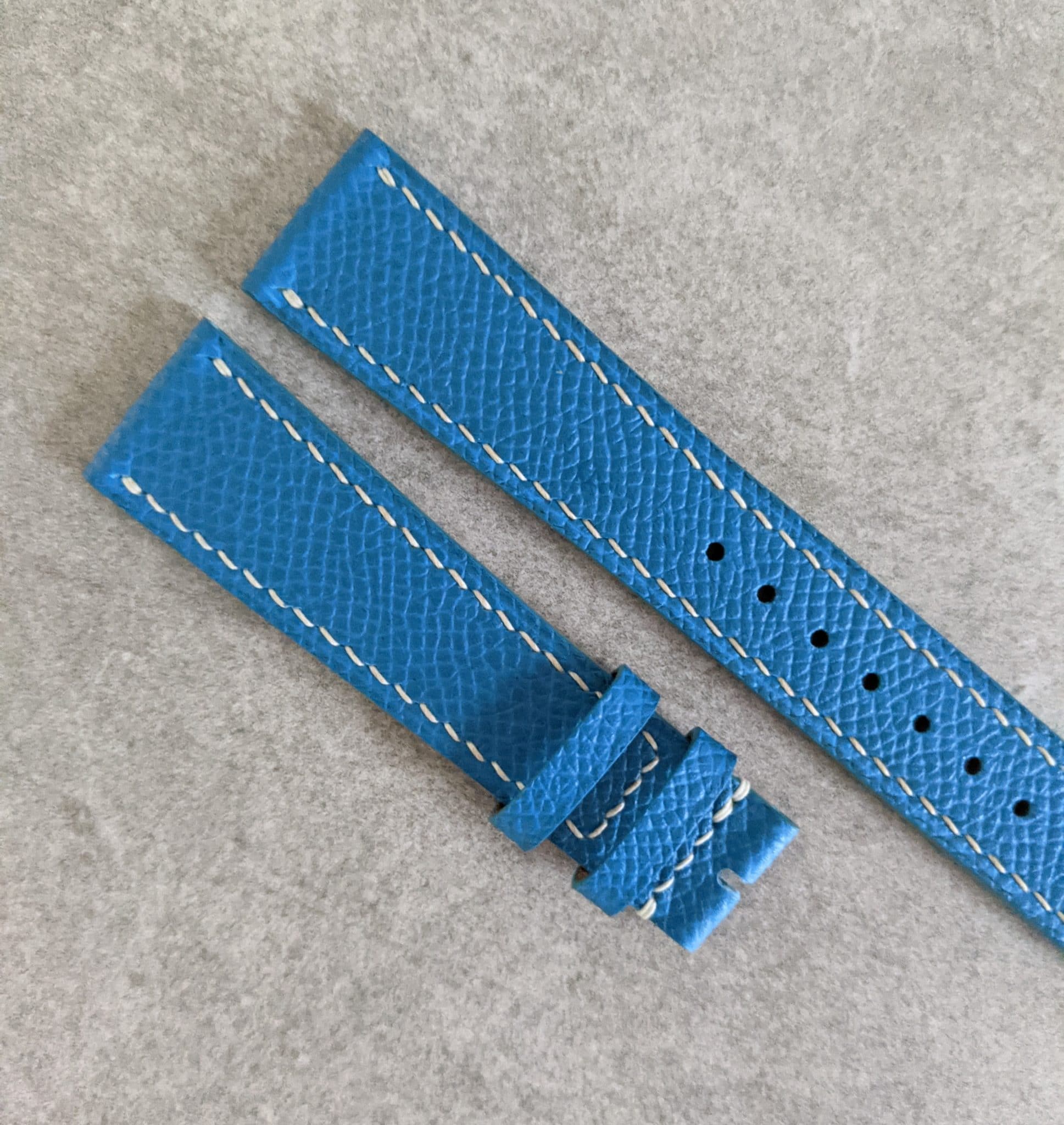 Epsom Calfskin Watch Strap - Baby Blue - The Strap Tailor