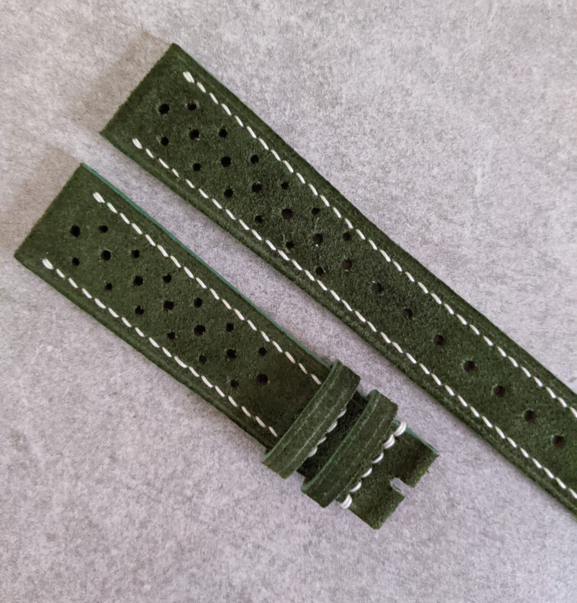 Premium Suede Rally Strap - Moss Green - The Strap Tailor
