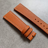 Epsom Calfskin Watch Strap - Orange - The Strap Tailor