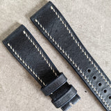 Badalassi Wax Strap Contrast Stitch - Navy Blue - The Strap Tailor