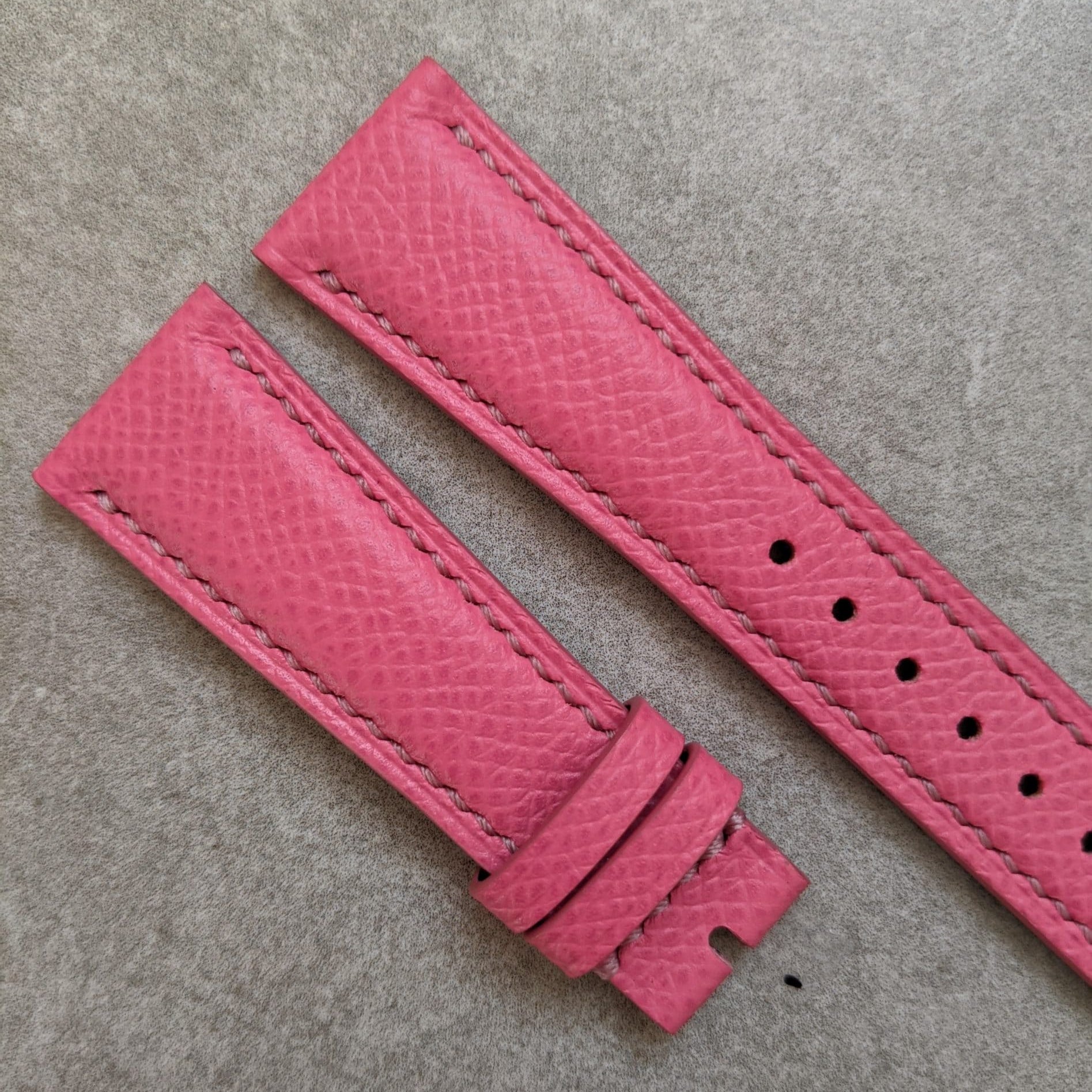 Epsom Calfskin Watch Strap - Pink - The Strap Tailor