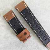 Canvas & Leather Strap - Black, Chesnut Brown + Sand - The Strap Tailor