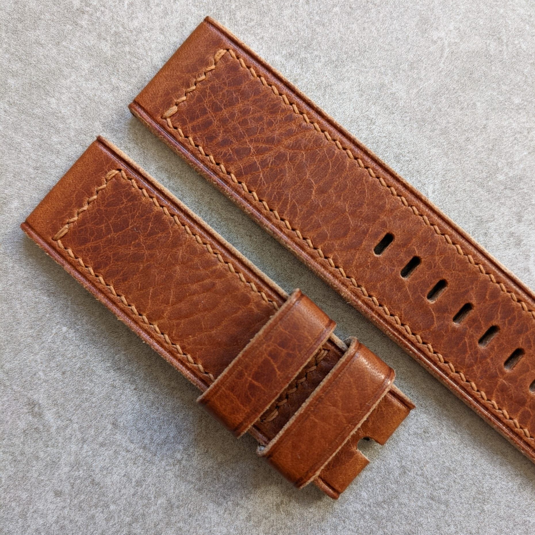 Badalassi Wax Panerai Strap - Tan Brown - The Strap Tailor