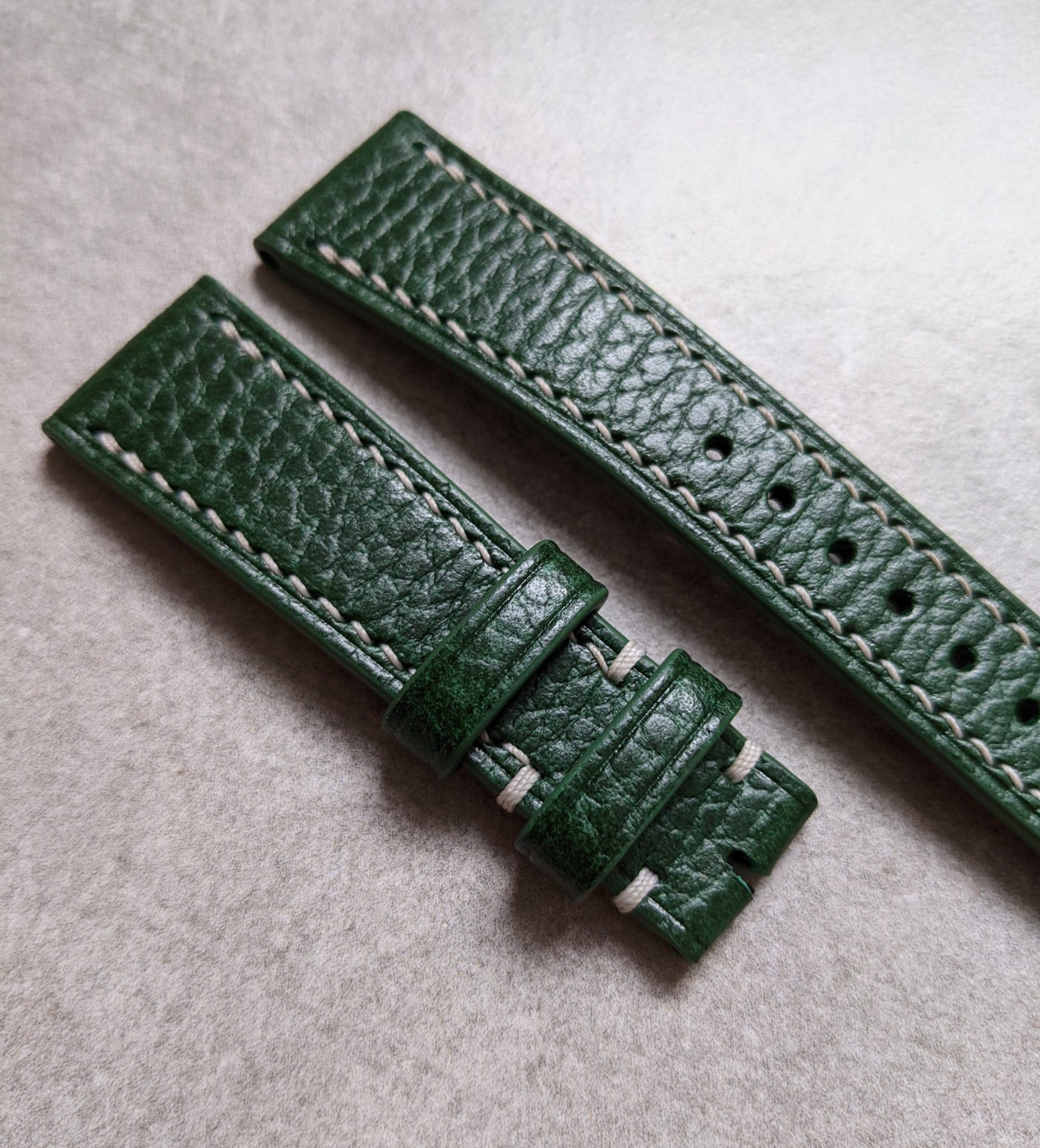 Pebbled Green Watch Strap - The Strap Tailor