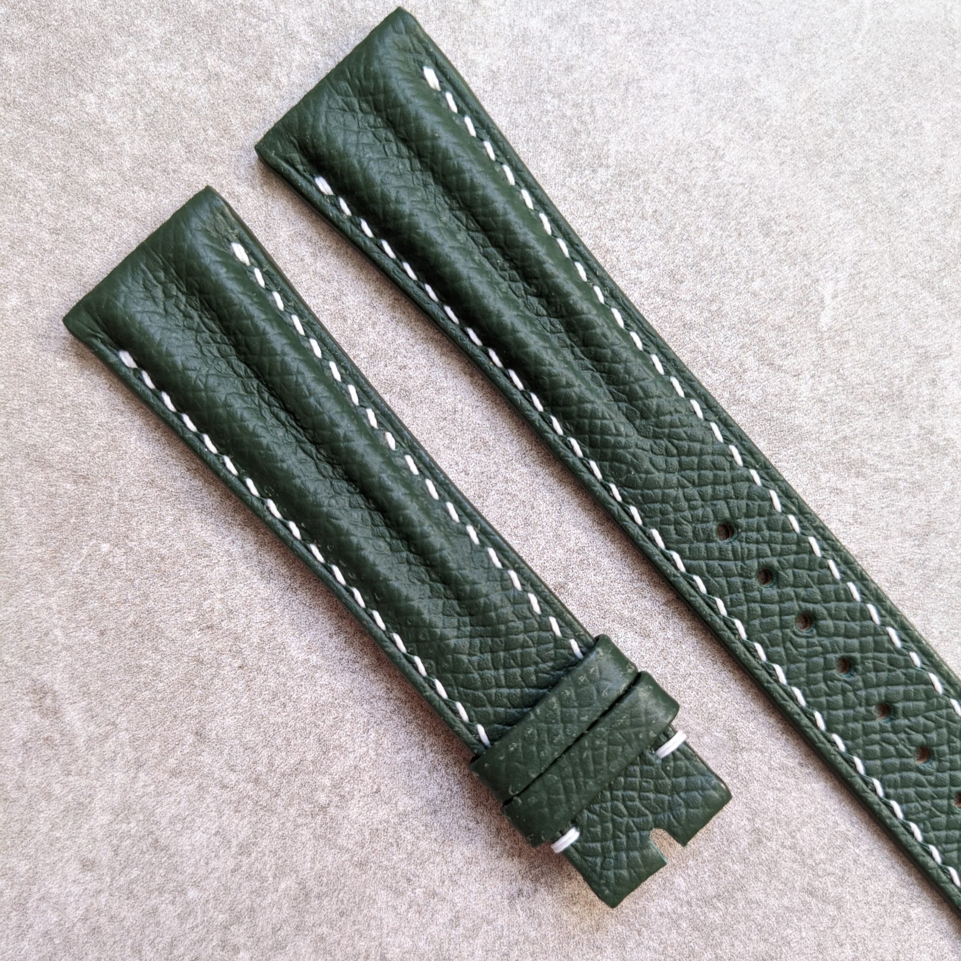 Epsom Calfskin Speedy Ridge Strap - Forest Green - The Strap Tailor