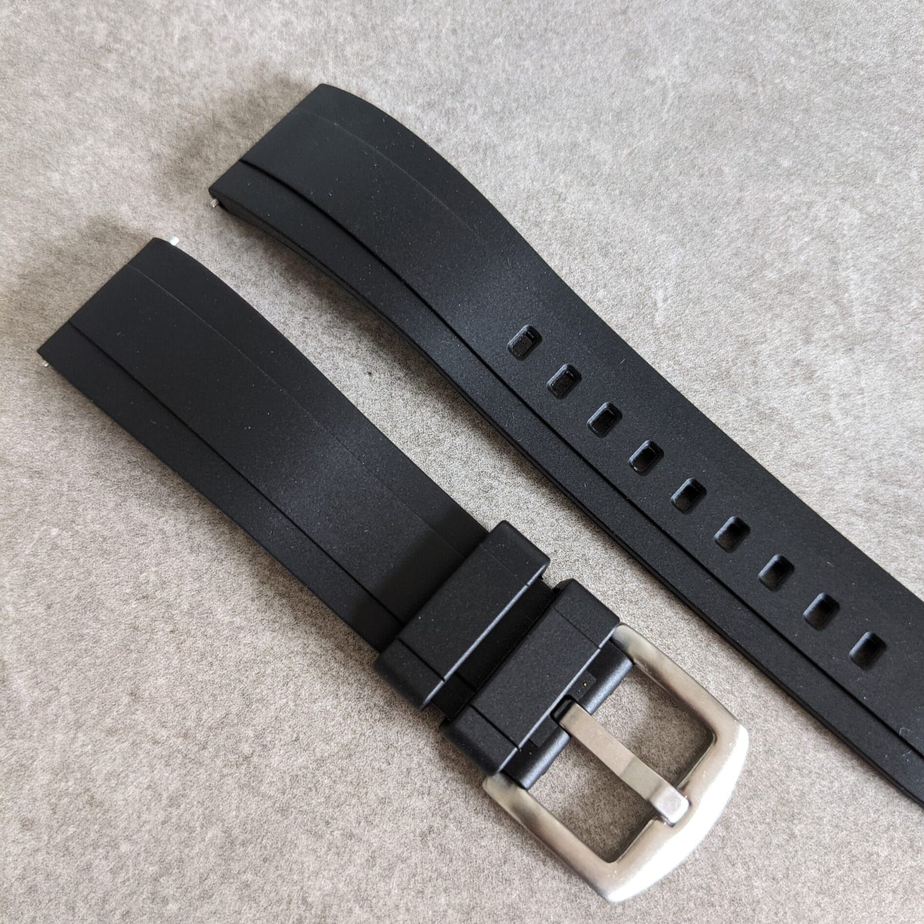 FKM Rubber Strap - Black - The Strap Tailor