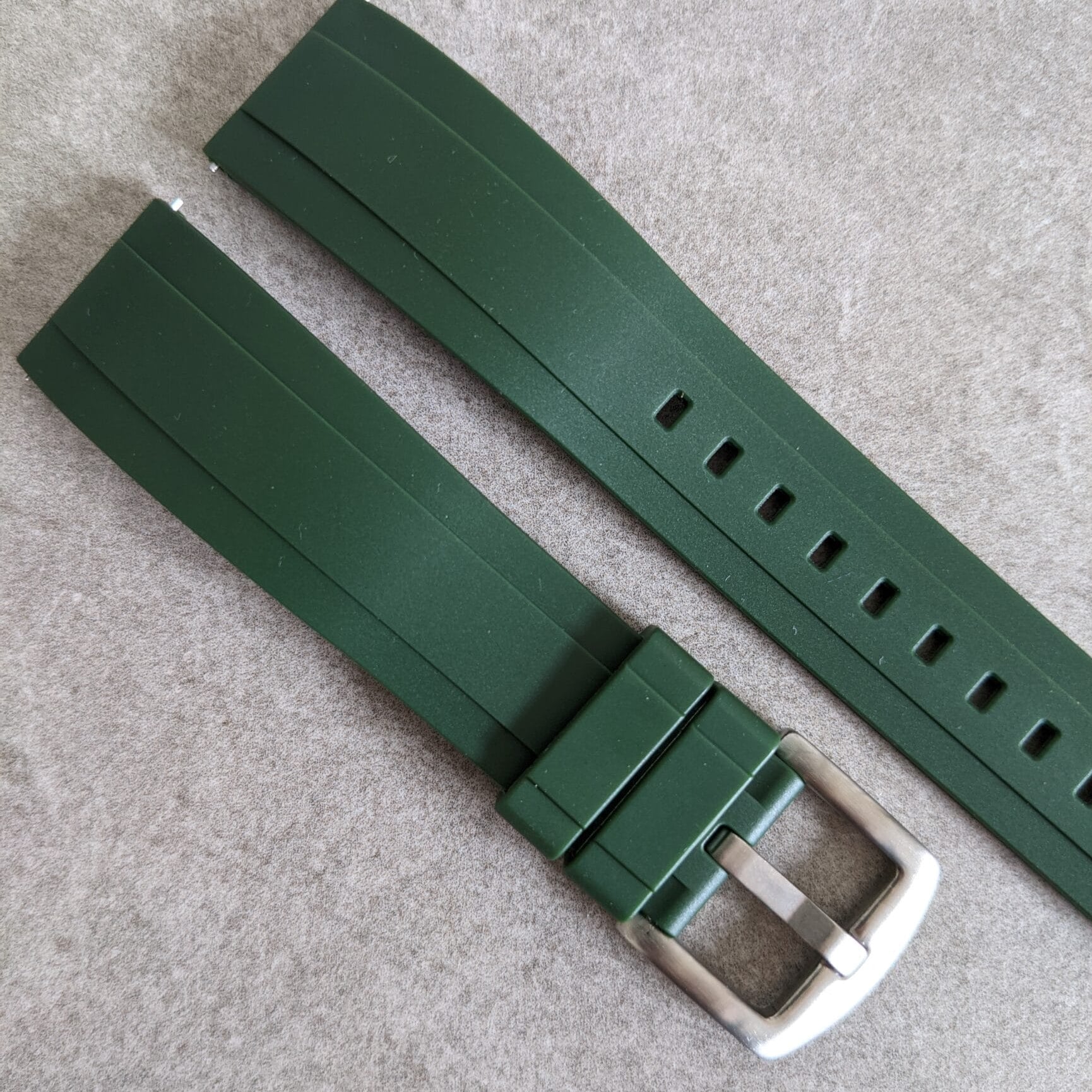 FKM Rubber Strap - Dark Green - The Strap Tailor