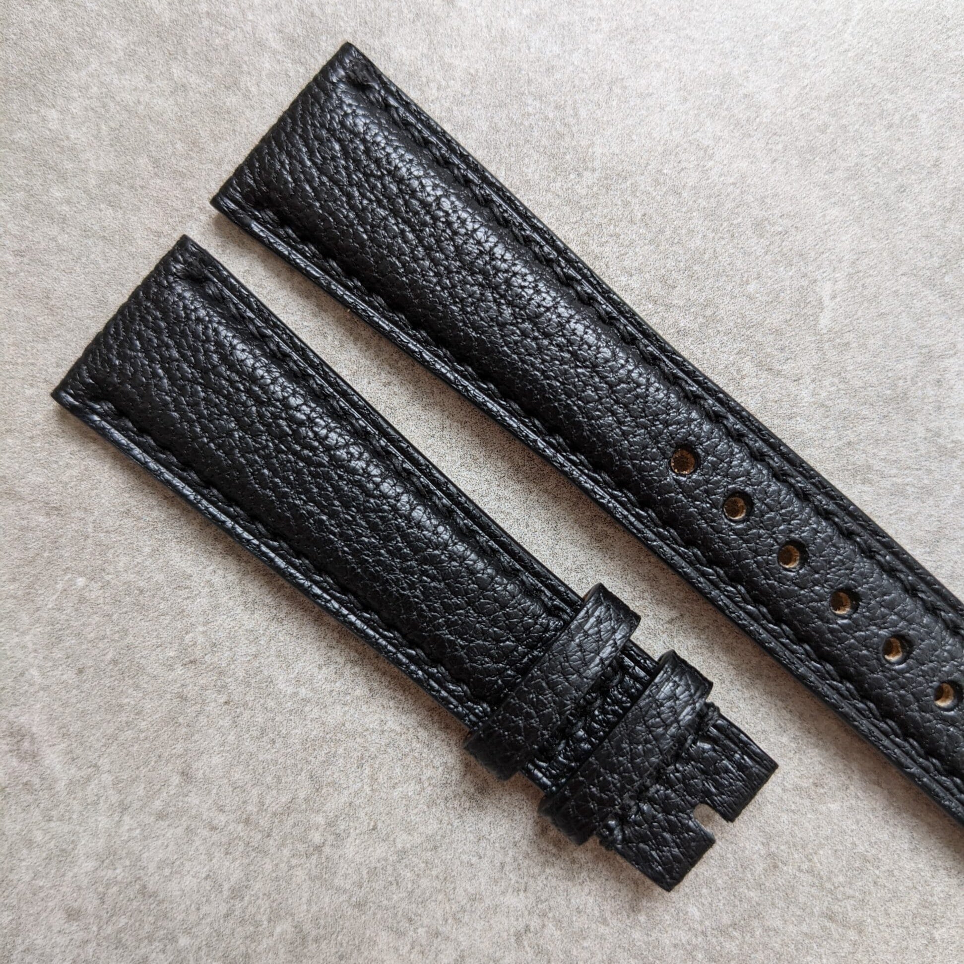 Alran Chevre Goatskin Strap - Black - The Strap Tailor