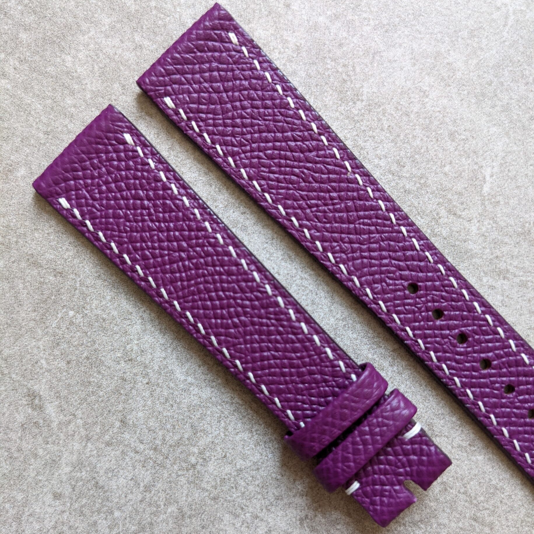 Epsom Calfskin Watch Strap - Purple - The Strap Tailor