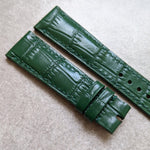 Embossed Crocodile Watch Strap - Forest Green - The Strap Tailor