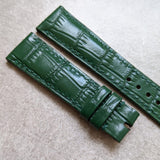 Embossed Crocodile Watch Strap - Forest Green - The Strap Tailor