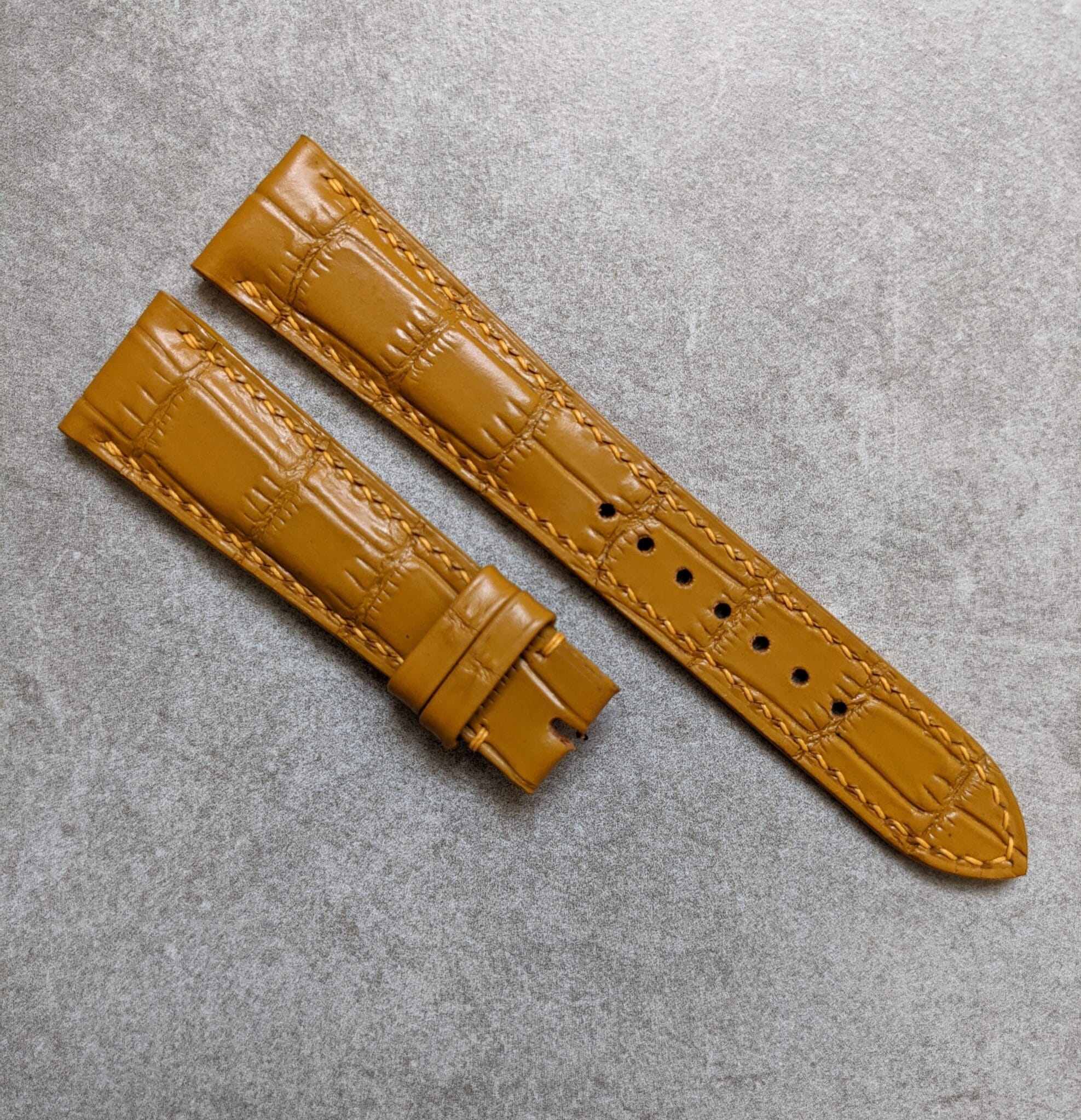 Embossed Crocodile Watch Strap Honey Tan The Strap Tailor embossed-crocodile-watch-strap-honey-tan-the-strap-tailor