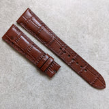 Embossed Crocodile Watch Strap - Brown - The Strap Tailor