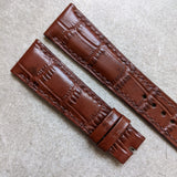 Embossed Crocodile Watch Strap - Brown - The Strap Tailor