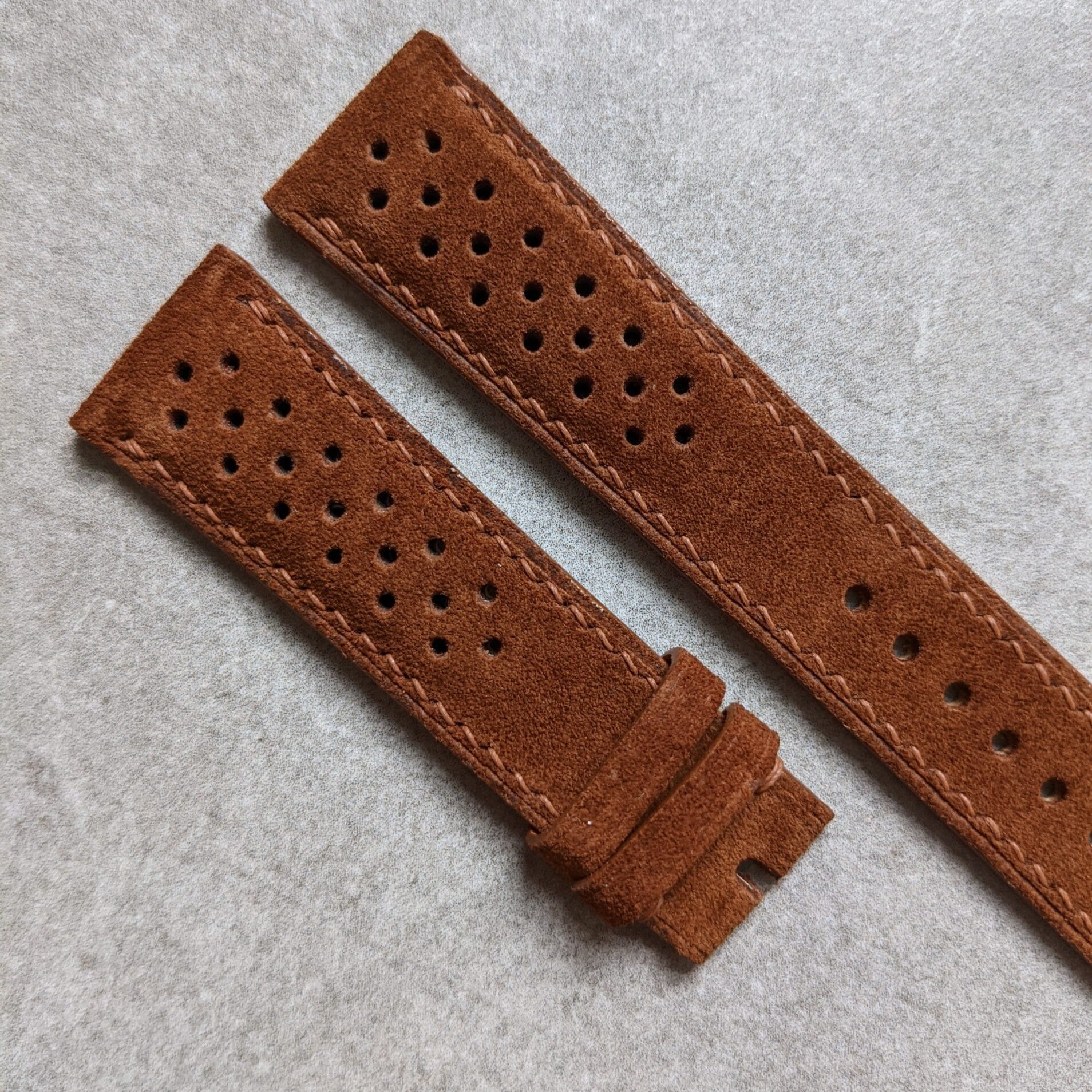 Premium Suede Rally Strap - Dark Brown - The Strap Tailor