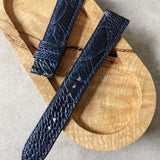Ostrich Shin Watch Strap - Midnight Blue - The Strap Tailor