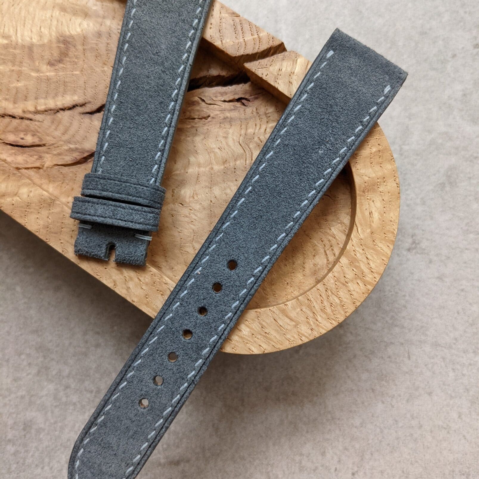 Premium Stitched Suede Strap - Grey - The Strap Tailor