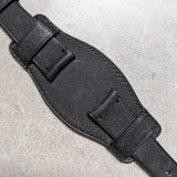 Pueblo Leather Bund Watch Strap - Stealth Black