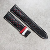 Pueblo Calfskin Strap - Black, Red & White Tin Tin