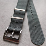 Premium Ribbed Fabric Watch Strap - Smoke Grey
