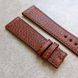 Pebbled  Strap - Cognac - W/Matching Stitching