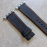 Apple Watch Strap - Pueblo Navy Blue W/Orange Stitching