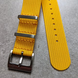 Premium Ribbed Fabric Watch Strap - Lemon Yellow