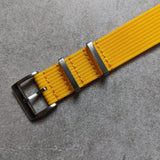 Premium Ribbed Fabric Watch Strap - Lemon Yellow