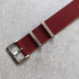 Premium Ribbed Fabric Watch Strap - Oxblood
