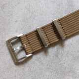Premium Ribbed Fabric Watch Strap - Mocha