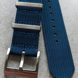 Premium Ribbed Fabric Watch Strap - Ocean Blue