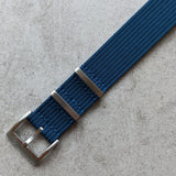 Premium Ribbed Fabric Watch Strap - Ocean Blue