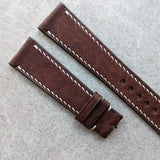 Pueblo Calfskin Strap - Brown W/Cream stitching