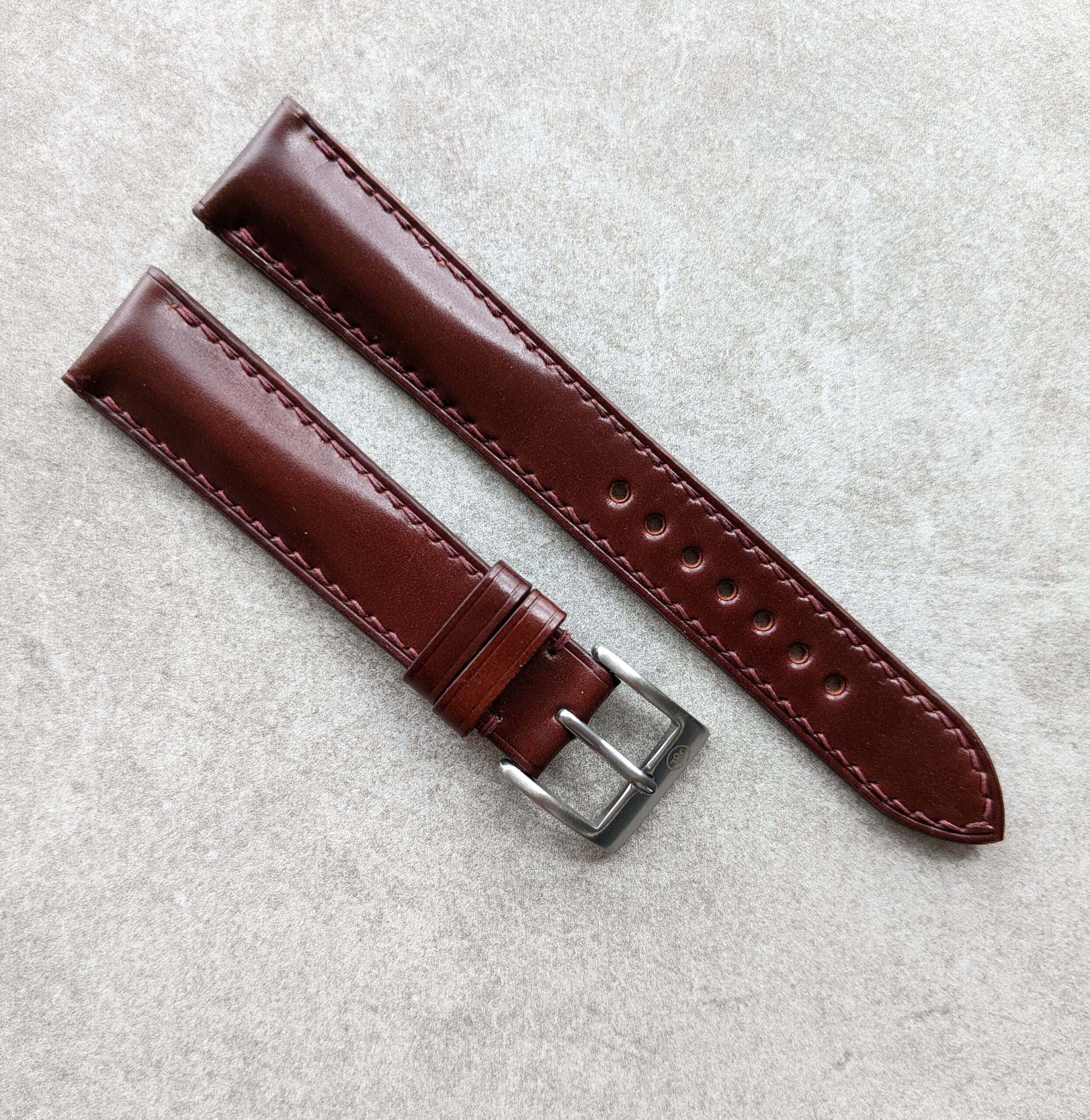 Shell Cordovan Watch Strap - Oxblood | The Strap Tailor
