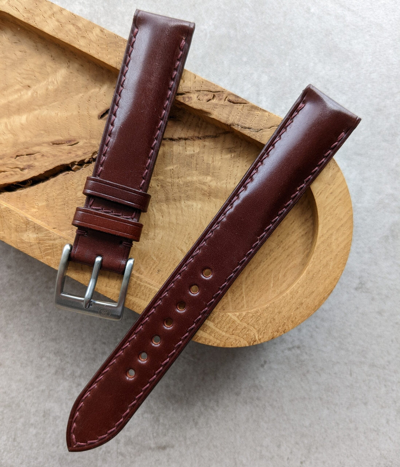 Shell Cordovan Watch Strap - Oxblood | The Strap Tailor