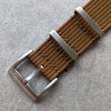 Premium Ribbed Fabric Watch Strap - Coffee