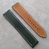 Omega-Style Deployant Strap - Forest Green