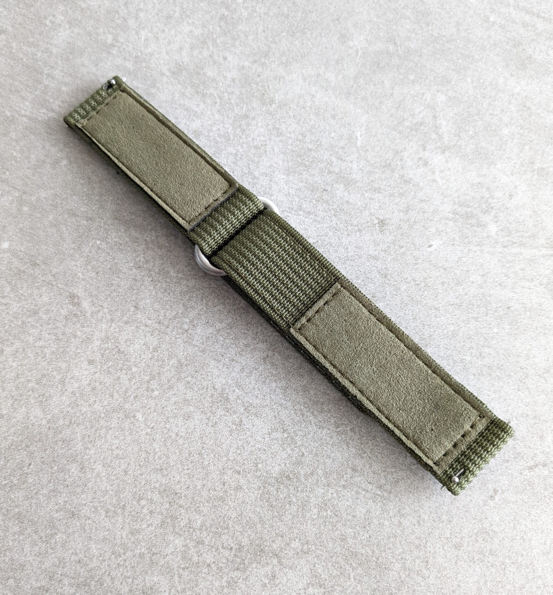 Premium Ribbed Two Piece Ballistic Nylon Strap Army Green The