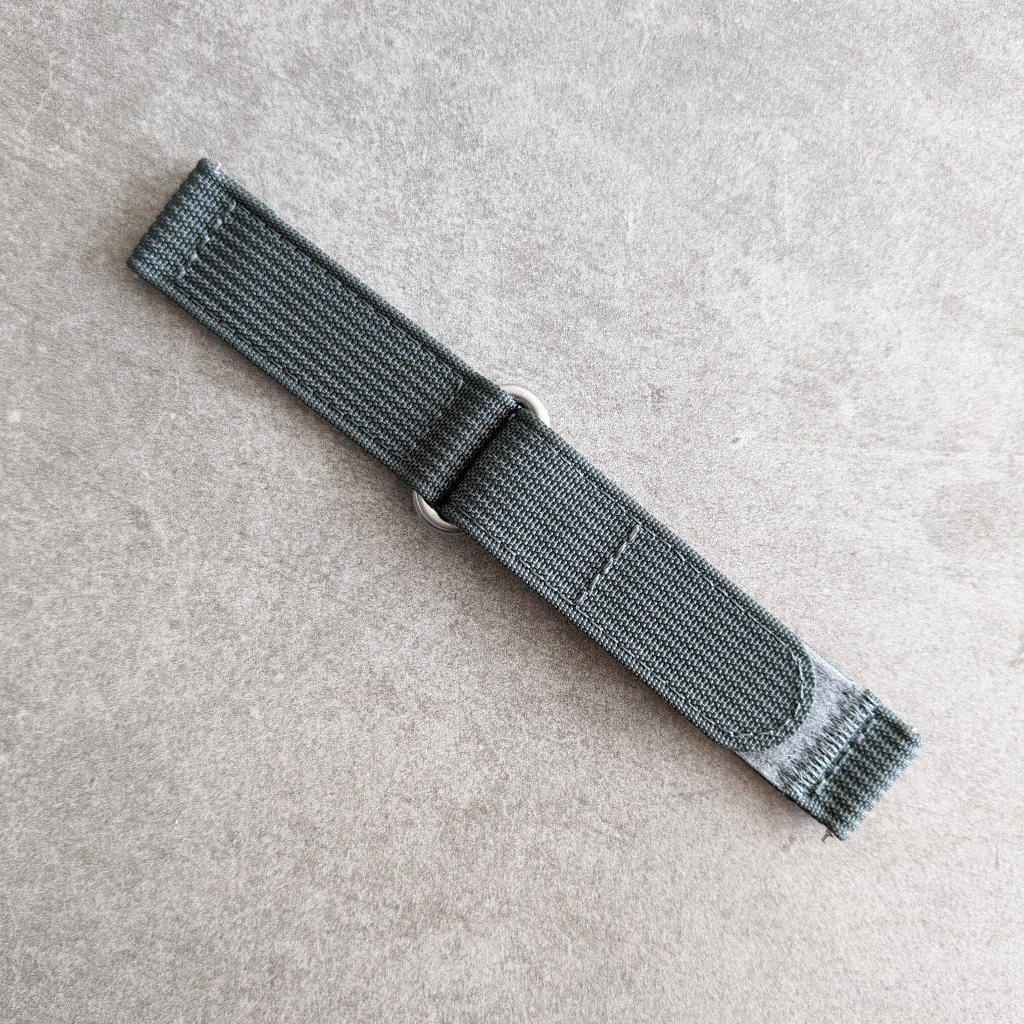 Premium Ribbed Two Piece Ballistic Nylon Strap - Smoke Grey