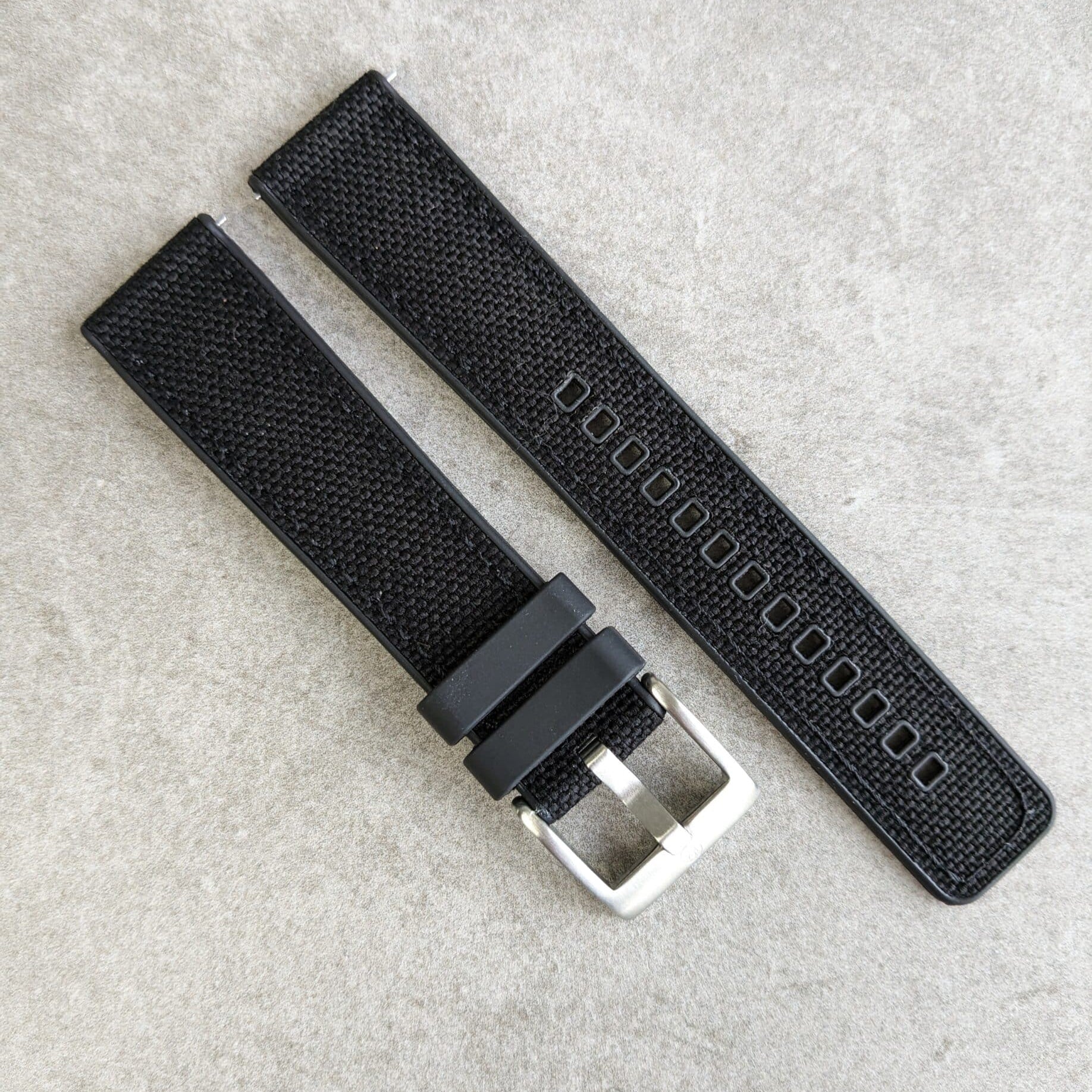 black-rubber-sailcloth-watch-strap
