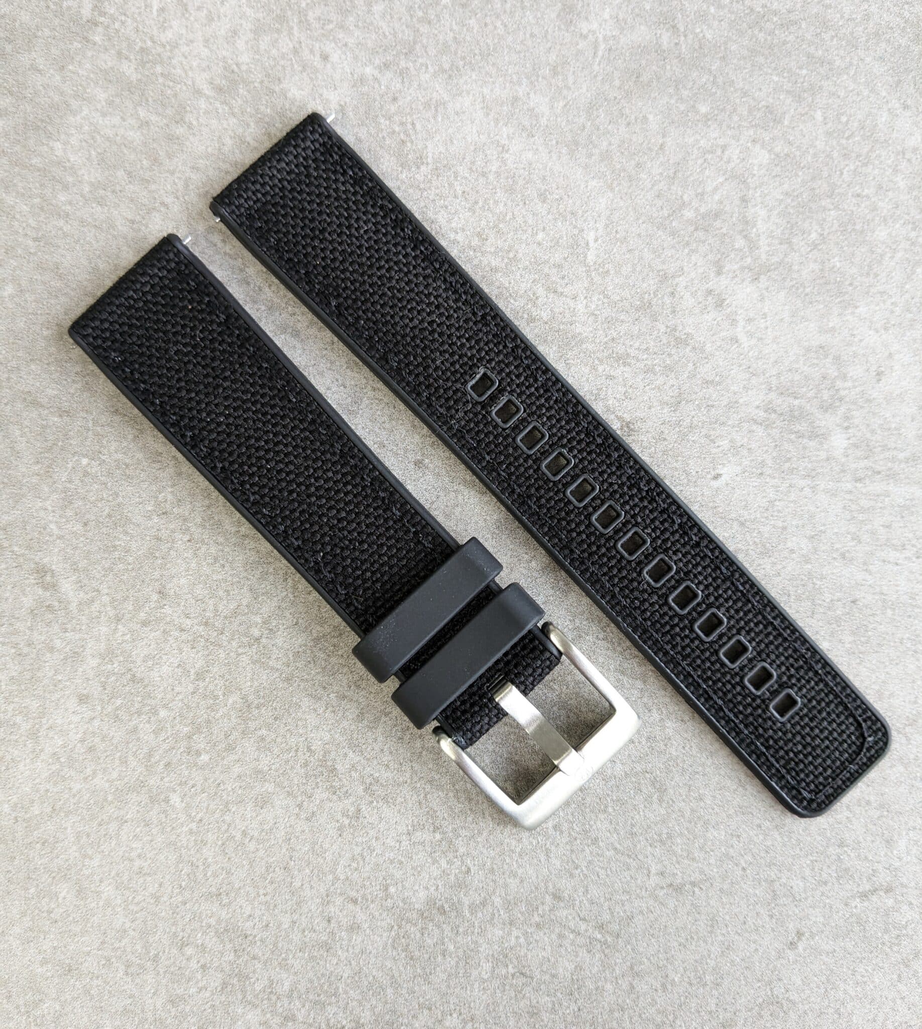 black-rubber-sailcloth-watch-strap