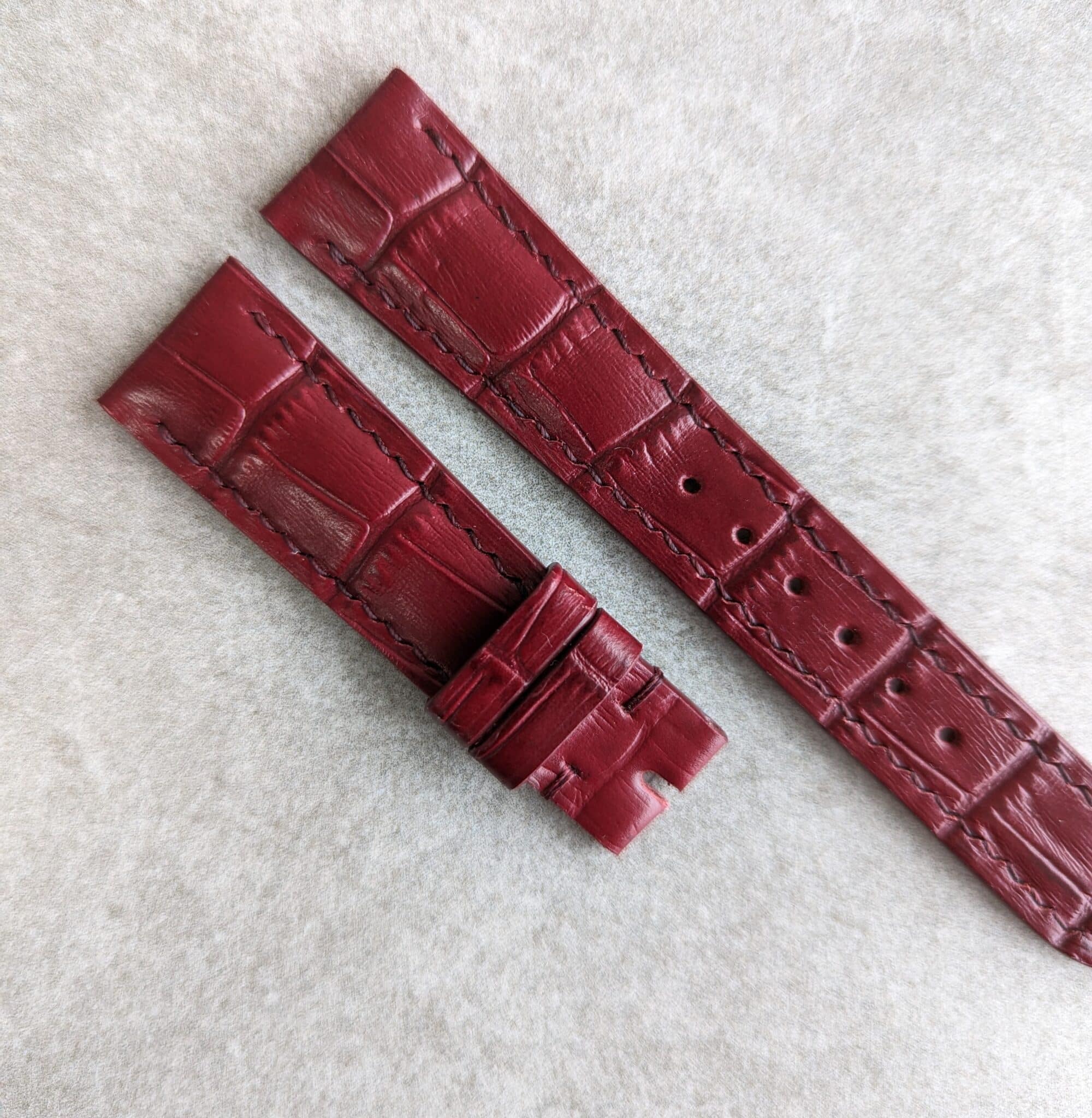 Alligator Oxblood Leather Watch Strap Alligator Watch Strap