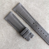 Embossed Crocodile Watch Strap - Elephant Grey