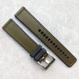 olive-leather-rubber-watch-strap